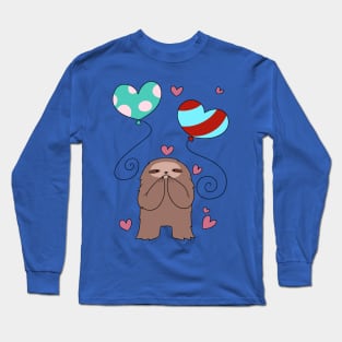 Sloth Loves Balloons Long Sleeve T-Shirt